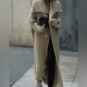 290. LAST 4!!Light olive green OVERSIZED MAXI LONG Cardigan Chunky Duster Fuzzy